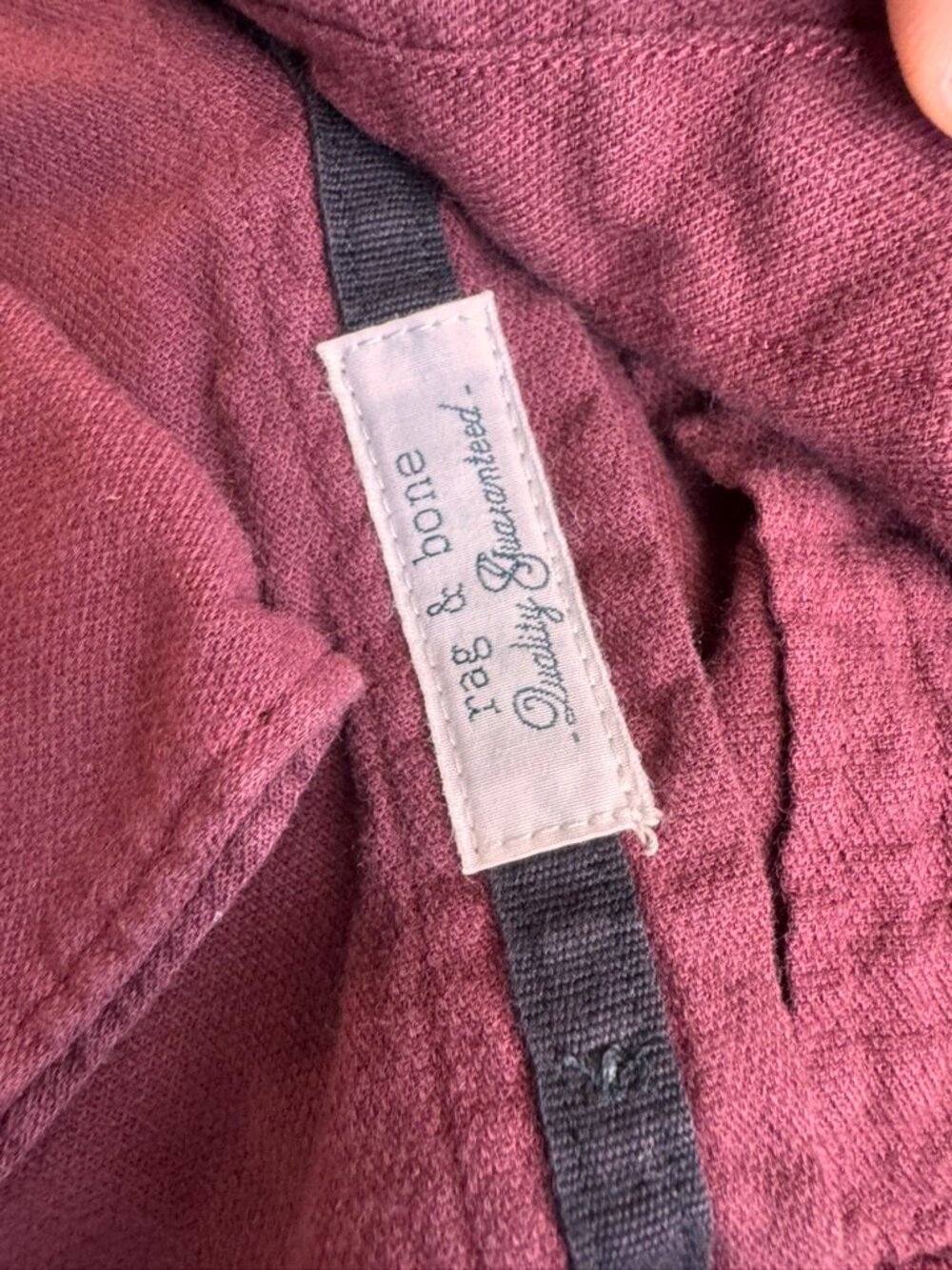 rag & bone Men’s Long-Sleeve Button-Up Shirt in Burgundy - Picture 3 of 6